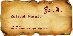 Zsizsek Margit névjegykártya